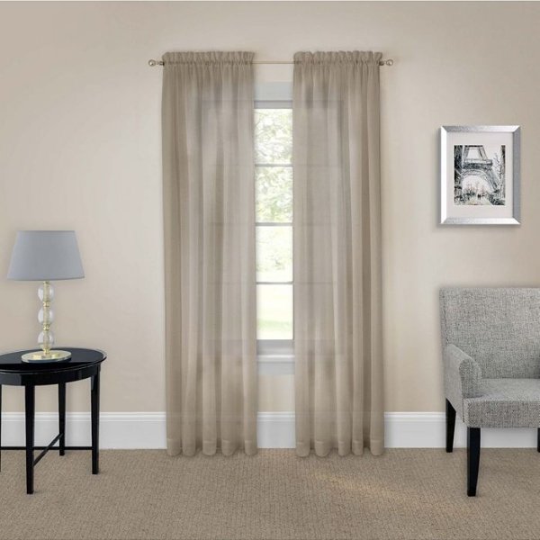 Pairs To Go Victoria Voile 63" x 118" Curtain Panel, Set of 2