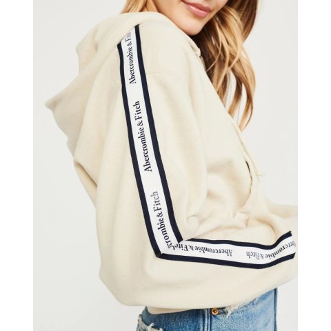 abercrombie logo tape hoodie