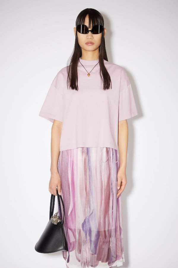 Boxy cropped t-shirt - Violet pink