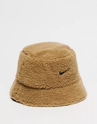 Reversible Sherpa bucket hat in brown