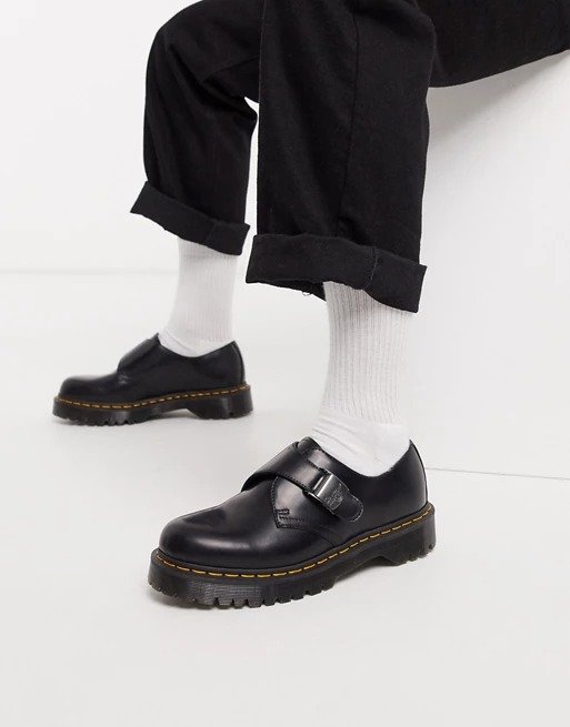 fenimore buckle strap shoes in black 