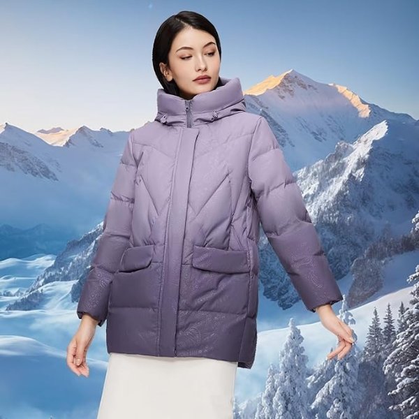 Cold Winter Woman Mid-long Down Jacket Hooded Outdoor Warm Jacket Puffer Coat