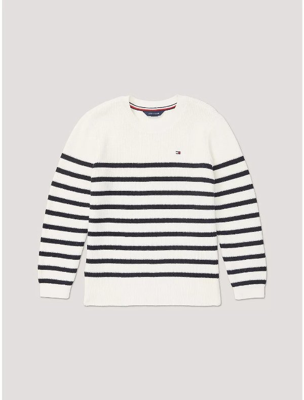 Kids' Breton Stripe Crewneck Sweater