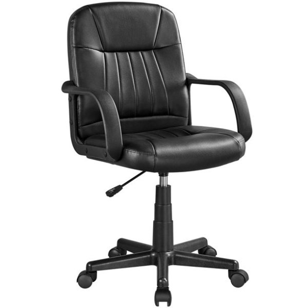 Adjustable Office Chair Swivel Chair Executive Artificial Leather Computer Chair 360°Rolling with wheels Ergonomic Essential Desk Chair with armrest