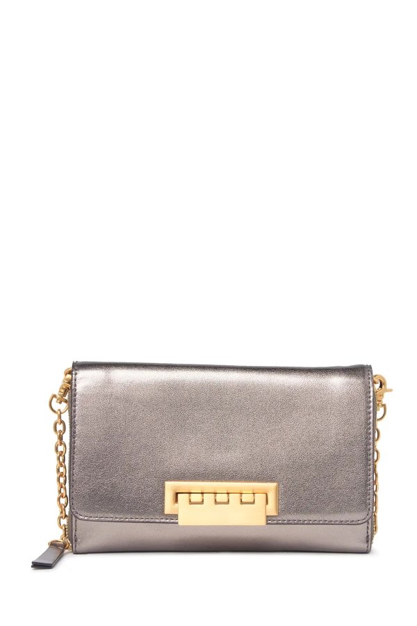 Eartha Medium Metallic Leather Wallet on Chain Crossbody Bag