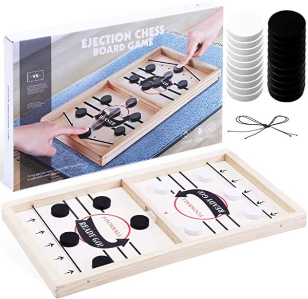 Sling Foosball Fast Sling Puck Game with Extra 10 Pucks & 2 Slingshots for Spare Use, Portable Slingpuck Board Game for Child, Foosball Slingshot Game Board, Available in Large & Small Sizes