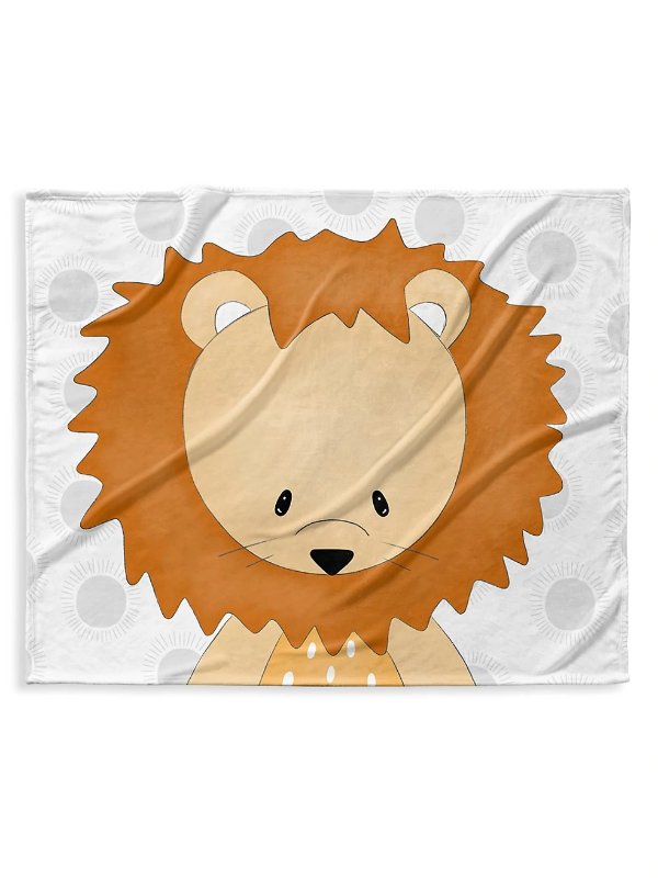 Baby's Lion-Print Fleece Blanket
