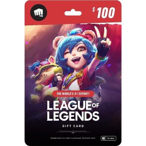 $100 League of Legends 英雄联盟礼卡（电子礼卡）