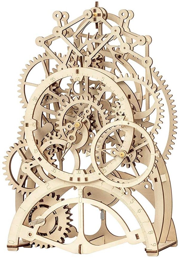 3D Wooden Mechanical Pendulum Clock Puzzle,Mechanical Gears Toy Building Set,Family Wooden Craft KIT Supplies-Best Birthday Gifts for Kids Adults to Build