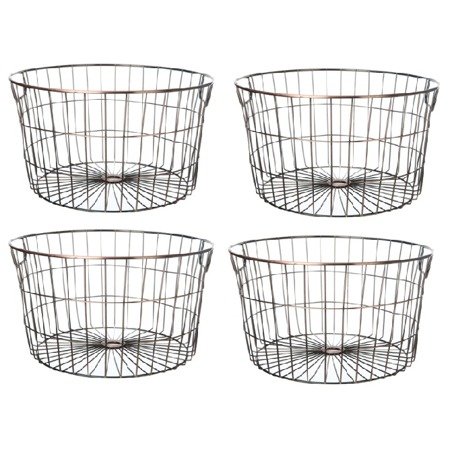 Medium Round Wire Copper Basket - 4 Pack