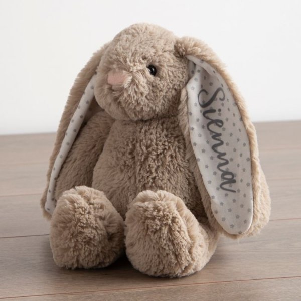 Personalized Taupe Bunny Stuffed Animal