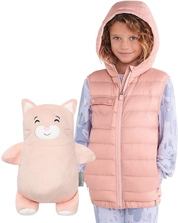Kali The Kitty 2 in 1 Transforming Down Vest Hoodie & Soft Plushie