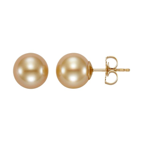 South Sea Cultured 9-10mm Pearl 18kt Yellow Gold Earrings