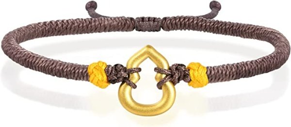Chow Sang Sang Cultural Blessing 999 24K Solid Gold Wulu Gourd Bracelet for Women 92055B | 9.8", (25 CM)