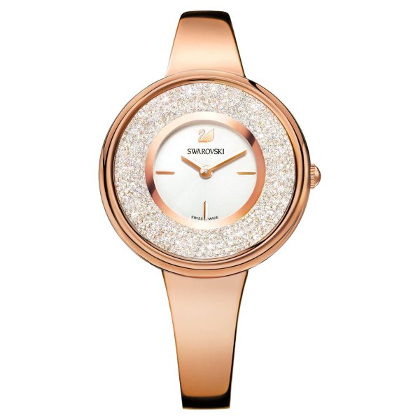 Crystalline Pure Watch, Metal bracelet, White, Rose-gold tone PVD by SWAROVSKI