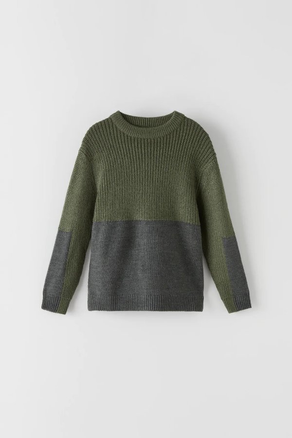 TEXTURED COLORBLOCK SWEATER Details