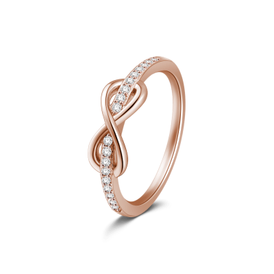 Infinite Love Eternity Ring Rose Gold Plated 925 Sterling Silver