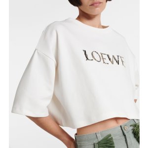 LoewePaula's Ibiza logo cotton-blend crop top