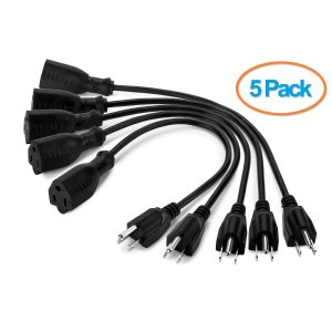 ClearMax 3 Prong Power Extension Cord  5 Pack