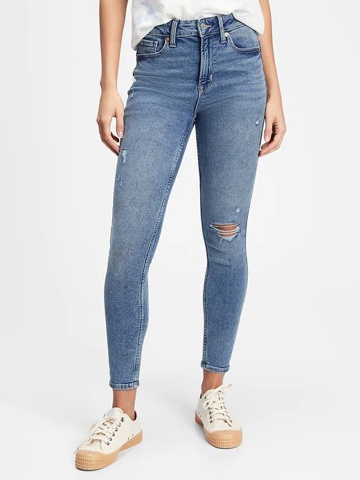 High Rise Distressed Legging Jeans With Washwell™