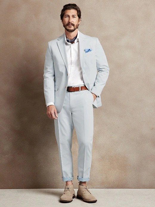 Tailored-Fit Linen Blend Suit Trousers