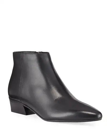 Fosca Leather Ankle Zip Booties