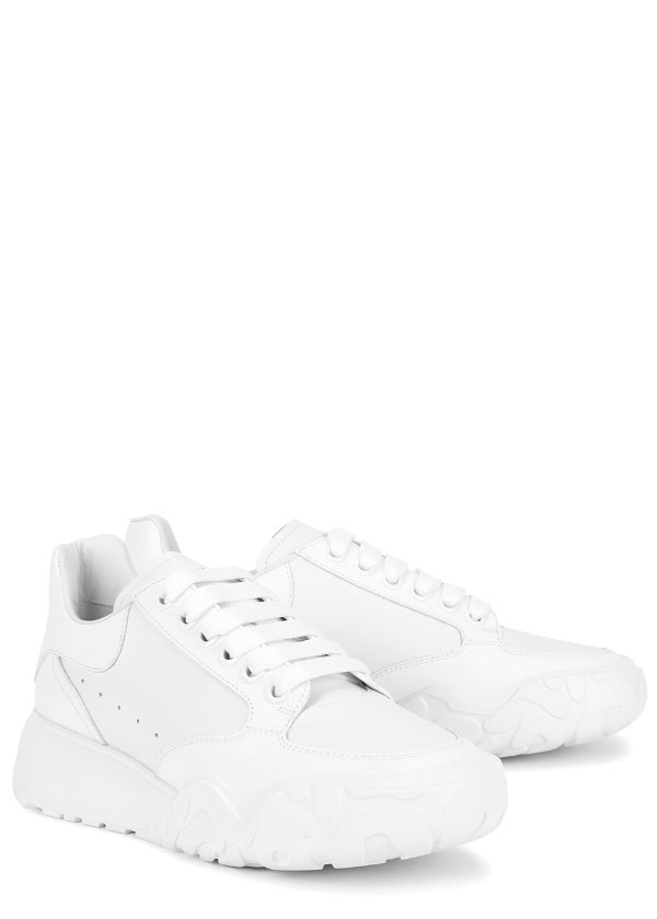Oversized Court white leather sneakers