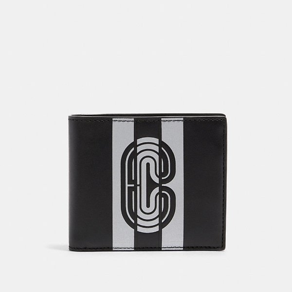 3-In-1 Wallet With Reflective Varsity Stripe and Coach Patch