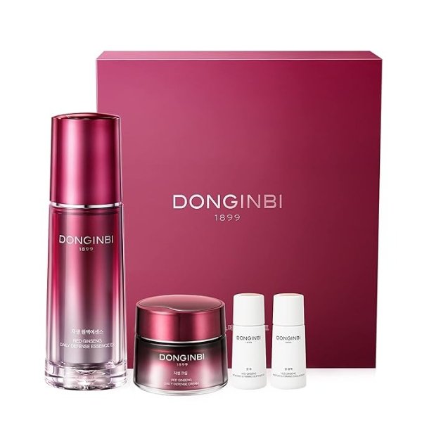 [Upgraded] DONGINBI Red Ginseng Daily Defense Special Set, Anti-Aging Serum, Anti-Wrinkle & Antioxidant Cream for Face, Korean Red Ginseng Skin Care
