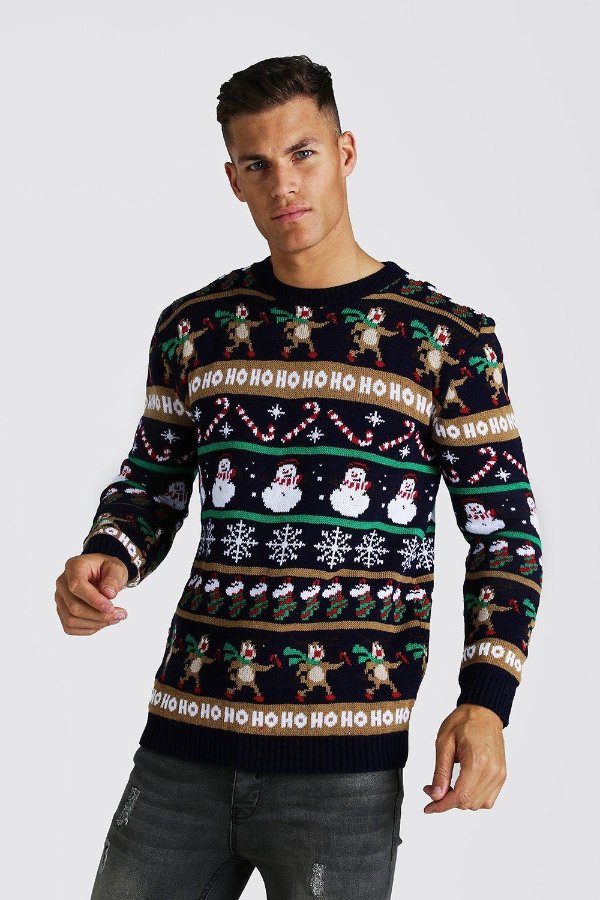 All Over Festive Knitted Christmas Jumper