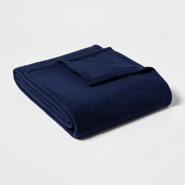 Solid Fleece Bed Blanket