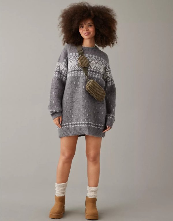 AE Crewneck Holiday Sweater Dress