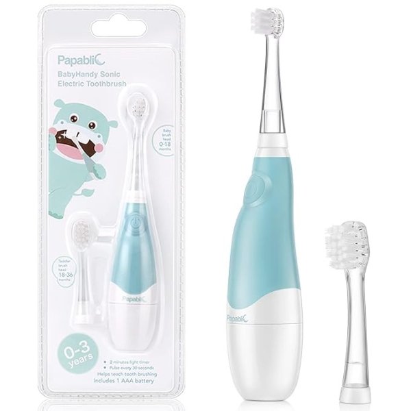 BabyHandy 2-Stage Sonic Electric Toothbrush for Babies and Toddlers Ages 0-3 Years