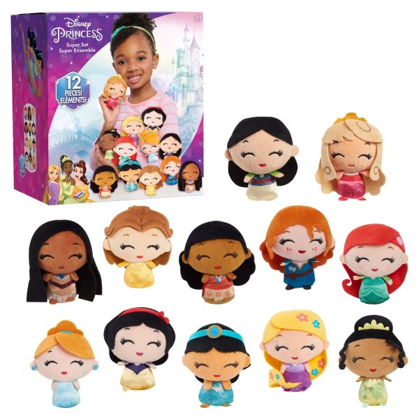 Disney Princess Plush Super Set, 12 Plush Figures, Officially Licensed Kids Toys for Ages 3 Up, Gifts and Presents