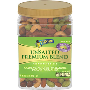 Ending Soon: Planters Unsalted Premium Blend Roasted Mixed Whole Nuts, 34.5 oz Jar