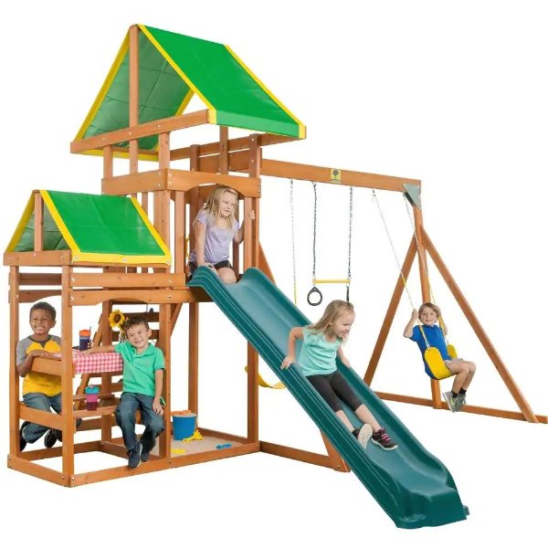 Woodlands 儿童木质户外游戏架