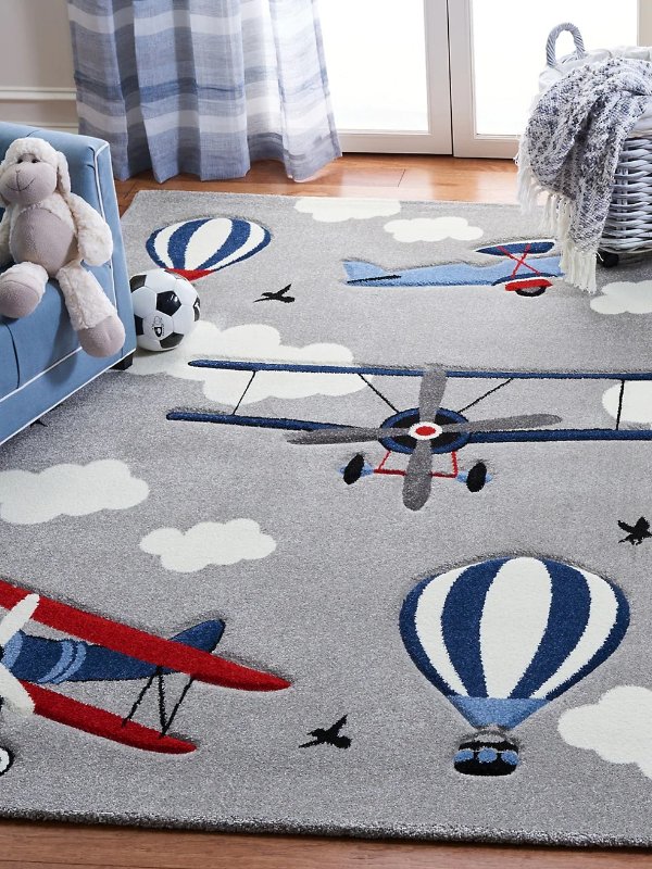 飞机图案 童趣地毯