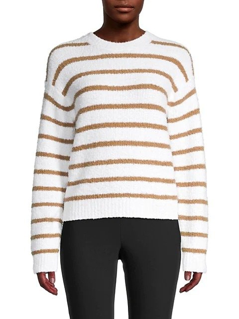 Striped Waffle-Knit Sweater