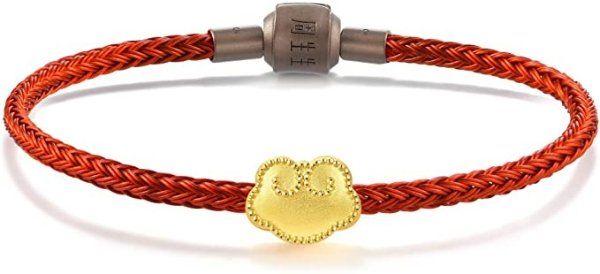 999 24K Solid Gold Ruyi Mini Charm Bracelet for Women 92438C