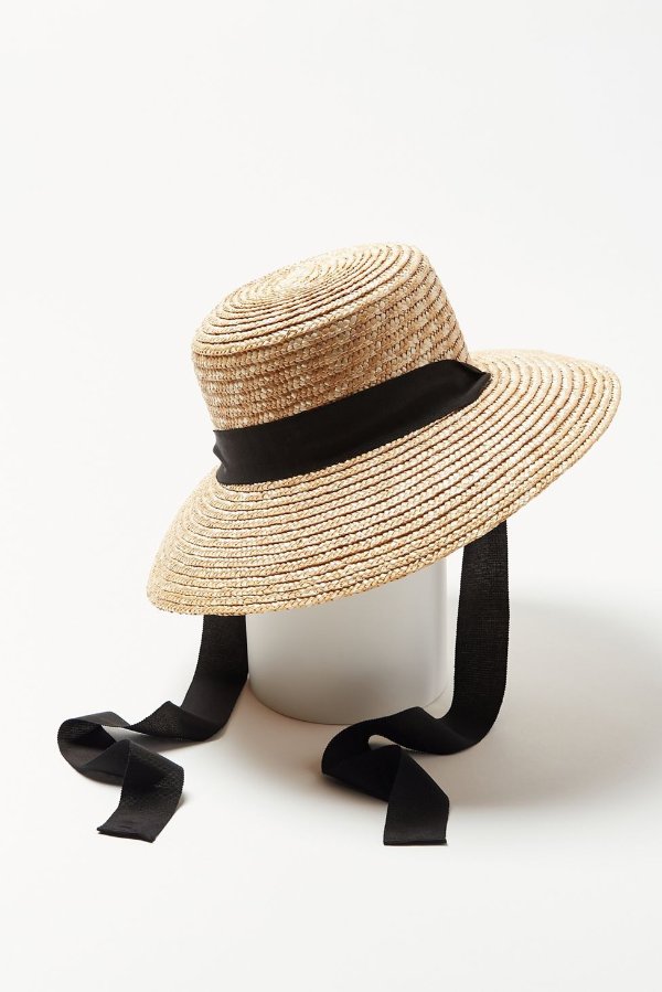 UO Scarf Tie Straw Bell Hat