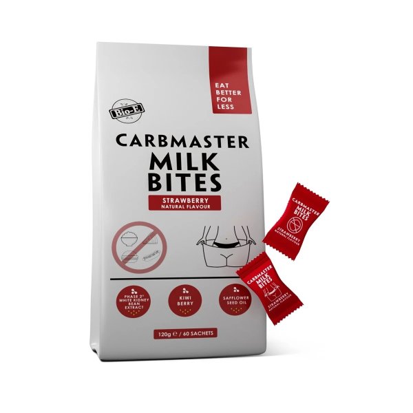 BIO-E Carbmaster Milk Bites Strawberry Flavour 120g/60 Sachets