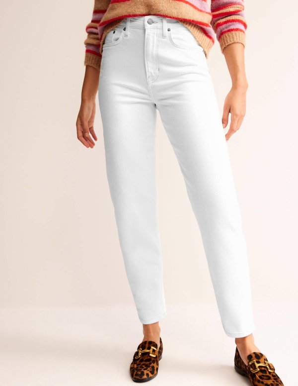 High Rise '90s Tapered JeansWhite