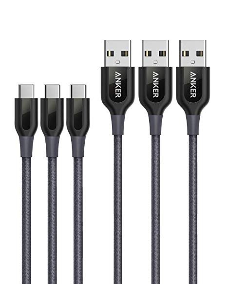 USB Type C Cable, Anker [3-Pack 6ft] Powerline+ USB-C to USB-A