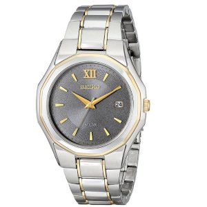 Seiko Men's SNE166 Classic Solar-Powered Two-Tone Stainless Steel Watch with Link Bracelet