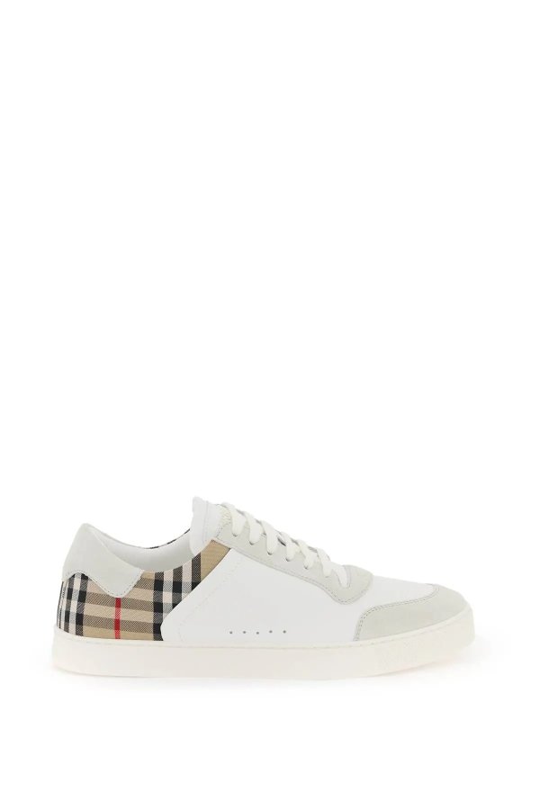 Check leather sneakers Burberry