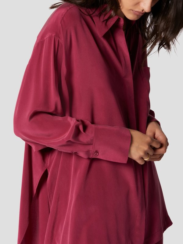 Women's Emile Silk Shirt Rhododendron Purple