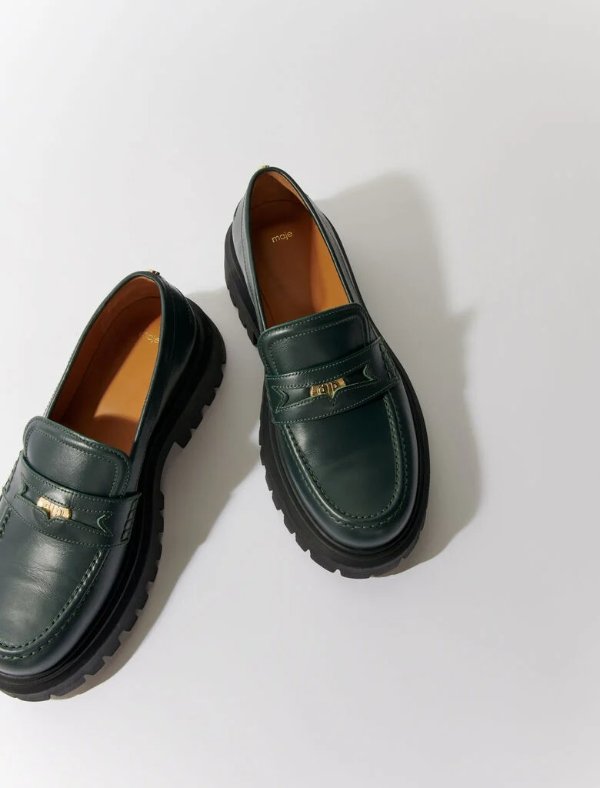 223FLOAFERMEDAILLE Leather platform loafers