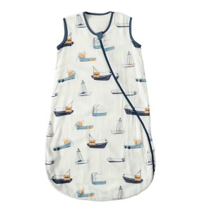 港口图案，尺码XL BC BABYCARE 婴儿儿童纱布无袖双向拉链睡袋