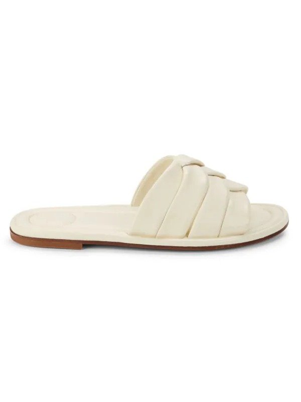 Palmetta Leather Flat Sandals