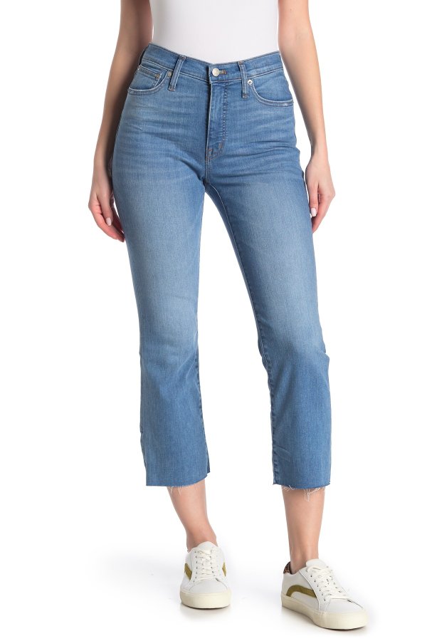 Cali Demi Bootcut Raw Crop Jeans (Regular & Plus Size)